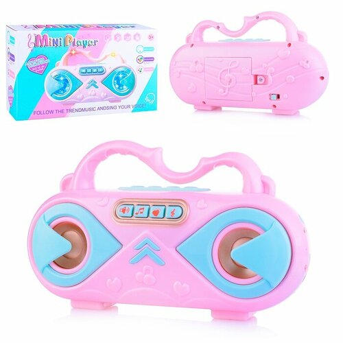 Магнитофон игрушечный Oubaoloon На батарейках, розовый, пластик, в коробке (2762) магнитофон игрушечный 2758 на батарейках в коробке