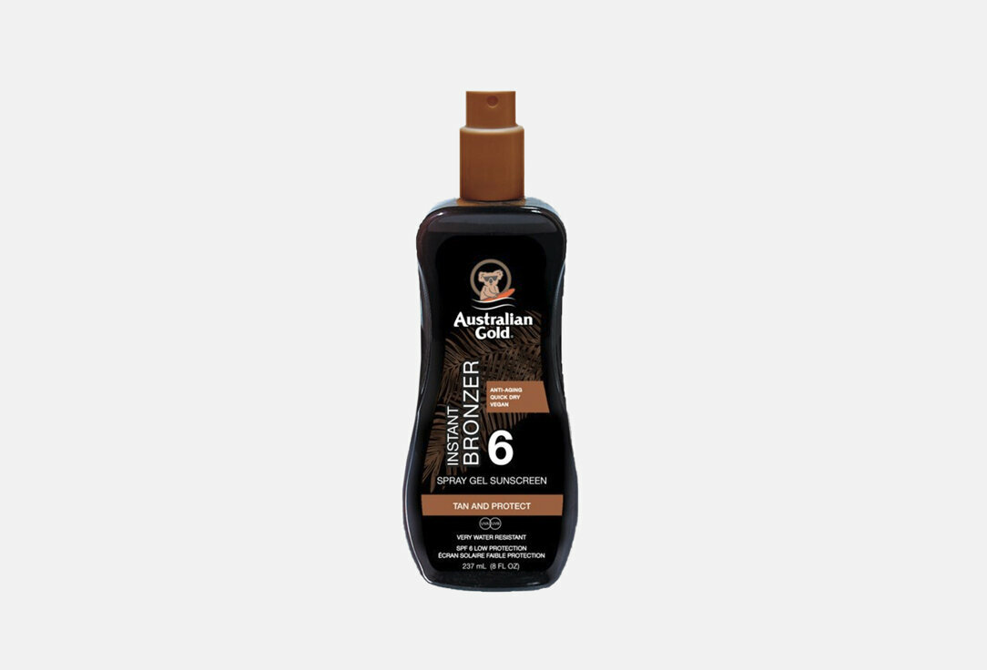 Солнцезащитный спрей гель с бронзатором Australian Gold SPF 6 Spray Gel bronzer / объём 237 мл