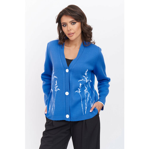 Пиджак Текстильная Мануфактура, размер 54, синий пиджак текстильная мануфактура средней длины силуэт полуприлегающий трикотажный размер 54 синий