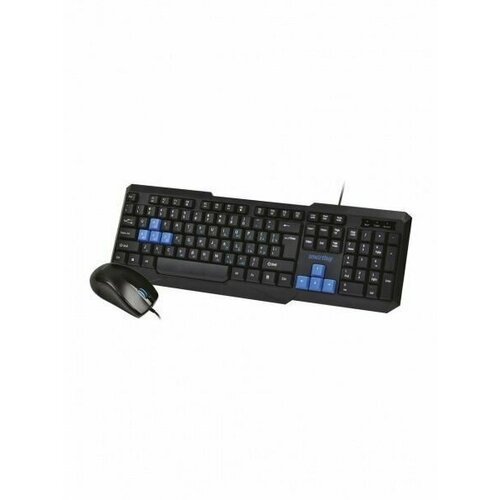 Проводной комплект клавиатура+мышь Smartbuy 230346 ONE мультимедийный черно-синий
