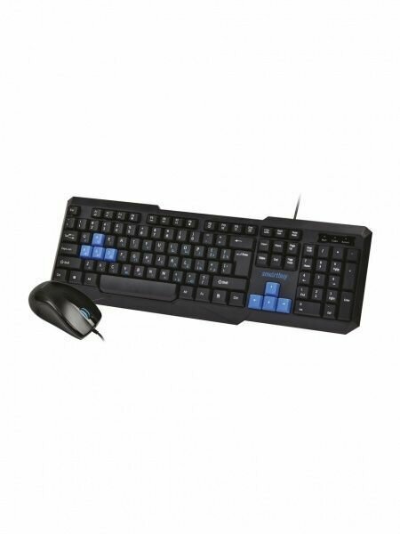 Проводной комплект клавиатура+мышь Smartbuy 230346 ONE мультимедийный черно-синий