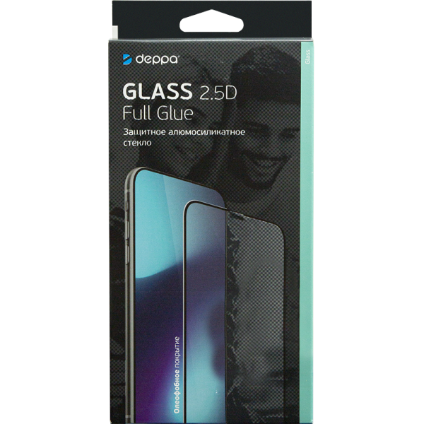 Защитное стекло Deppa для Samsung Galaxy A13 2.5D Full Glue (черная рамка) - фото №5