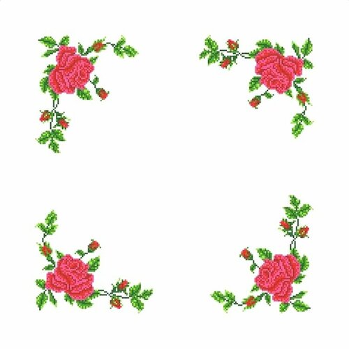 Набор для вышивания Розы - салфетка, 45x45 см, Каролинка