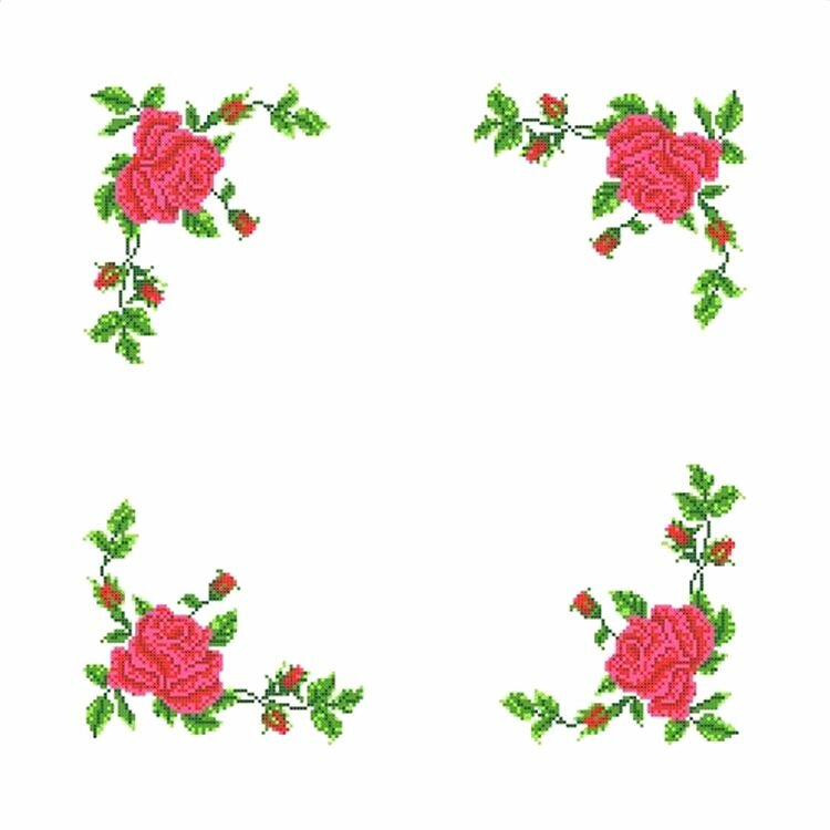 Набор для вышивания "Розы - салфетка", 45x45 см, Каролинка