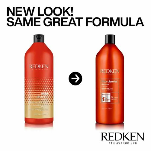 redken кондиционер frizz dismiss для вьющихся и непослушных волос 250 мл Redken - Frizz Dismiss Shampoo Смягчающий шампунь 1000 мл