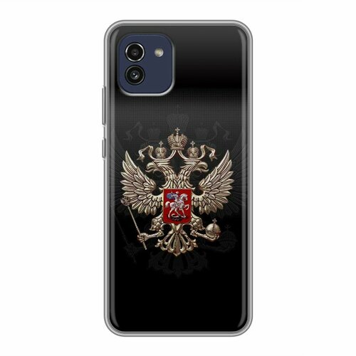 Дизайнерский силиконовый чехол для Самсунг А03 / Samsung Galaxy A03 Герб России