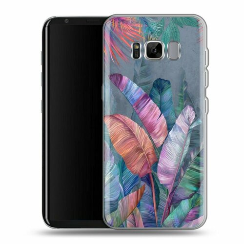 Дизайнерский силиконовый чехол для Самсунг С8 Плюс / Samsung Galaxy S8 Plus Тропические листья samsung galaxy s8 силиконовый прозрачный чехол самсунг галакси с8