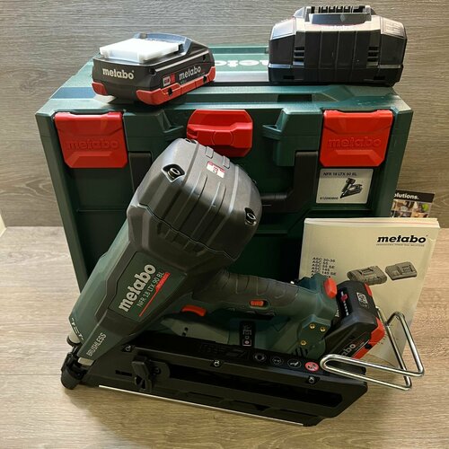 Аккумуляторный гвоздезабиватель Metabo NFR 18 LTX 90 BL 6120908002акб зарядник 8 Ач оригинал 115750₽