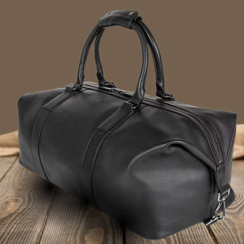 Сумка Land Rover Range Rover Leather Holdall, Black LGLU455BKA, фактура зернистая, черный