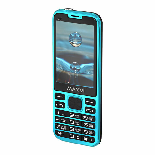 Телефон MAXVI X10, SIM+micro SIM, aqua blue