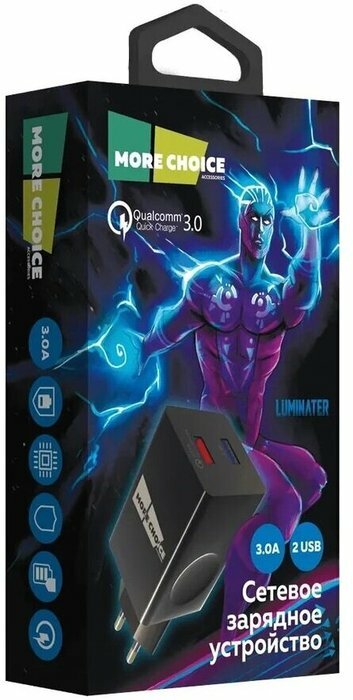 Зарядное устройство сетевое More Choice Smart 2*USB 3.0A QC3.0 быстрая зарядка для micro USB Black - фото №9