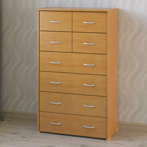 Высокий комод с 4 широкими и 2 узкими ящиками МагМебель ТмКМ-63 груша