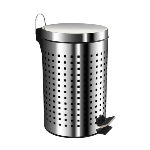 Ведро круглое, 12 л -перфорированное, из нержавеющей стали с педалью