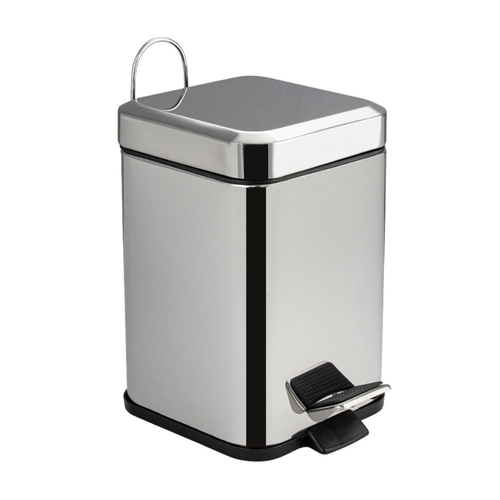 Ведро из нержавеющей стали с педалью квадратное 3 л хромированное 1988₽