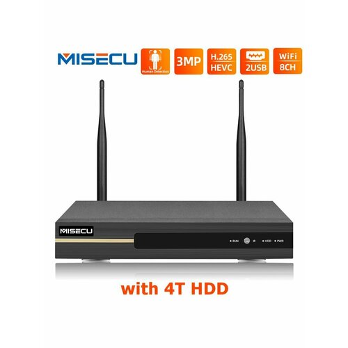 Беспроводной WIFI видеорегистратор 3MP с жестким диском емкостью 4 ТБ