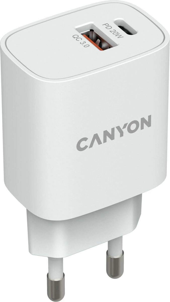 Зарядное устройство сетевое Canyon CNE-CHA20W04 USB-A/C, белый - фото №18