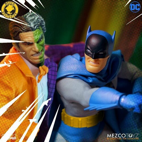 Фигурка Бэтмена Золотого века и Двуликий. Batman and Two-Face. Mezco Toyz
