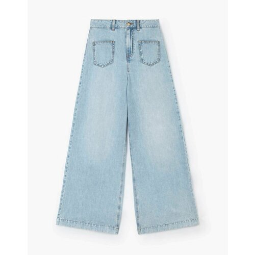 Джинсы широкие Gloria Jeans, размер 40/164, серый, синий