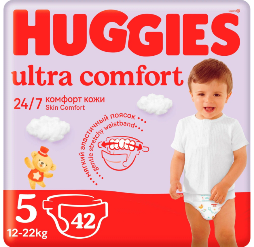 Подгузники Huggies Ultra Comfort 5 12-22кг 42шт