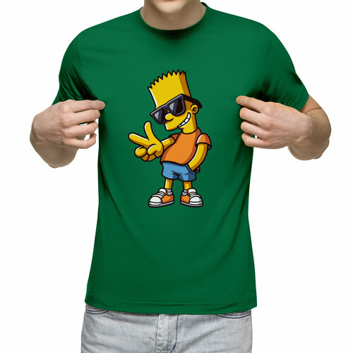 Футболка Us Basic, размер S, зеленый мужская футболка hard rock барт музыка гитара симпсоны 2xl темно синий