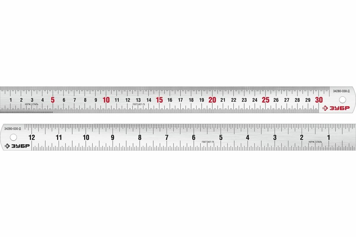 ЗУБР Про-30Д длина 0.30 м усиленная нержавеющая линейка Профессионал (34280-030-Д)