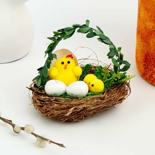 Декор пасхальный Цыплята 11 11 12 см 660₽