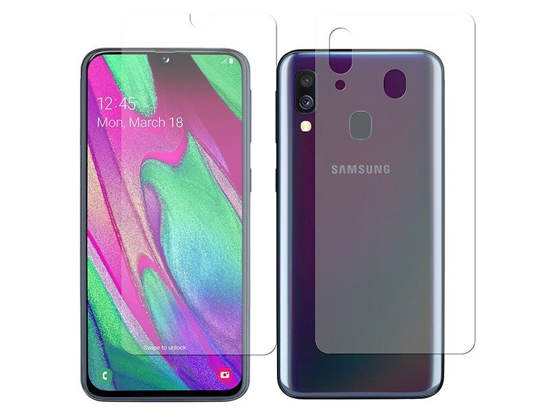 Гидрогелевая пленка LuxCase для Samsung Galaxy A40 (2019), Матовая, 0,14 мм, Front&Back - фото №8