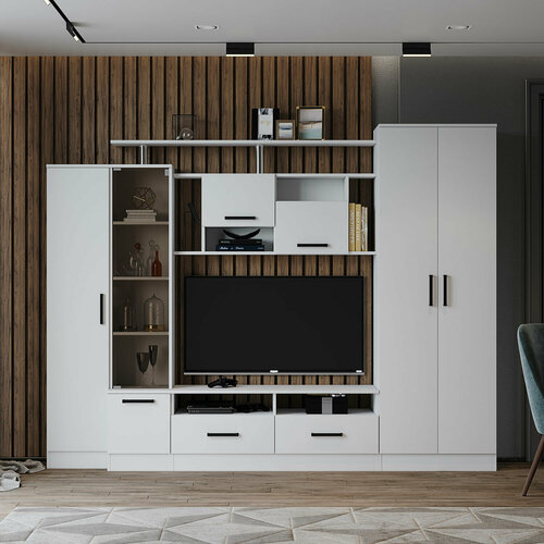 Гостиная Оскар-5 1920х2500х450 белый 23770₽