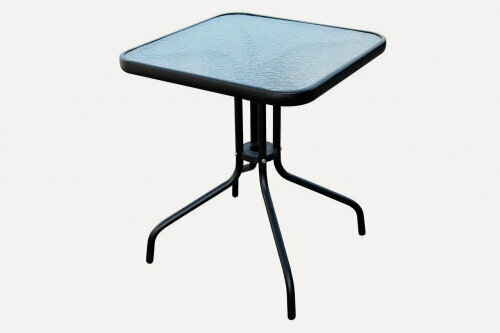 Изображение товара Стол квадратный Garden Story 60х60см (каркас черный, столешница стекло)