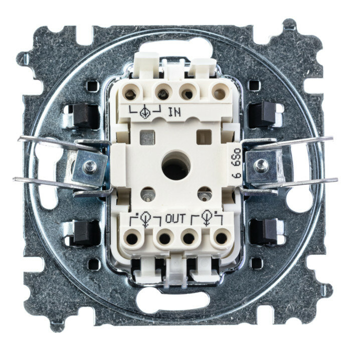 Переключатель одноклавишный ABB Levit сталь/дымчатый черный 2CHH590645A6069