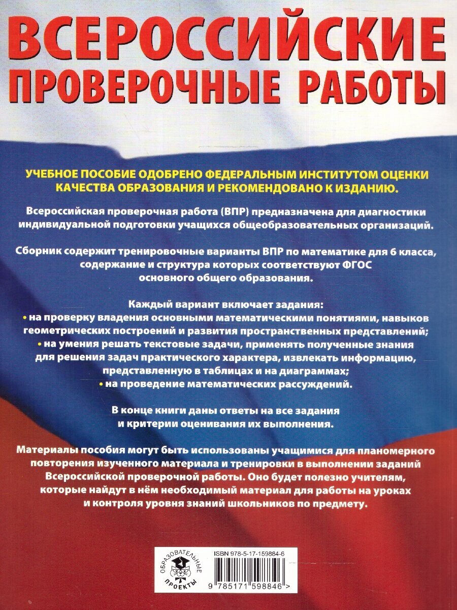 Математика. Большой сборник тренировочных вариантов проверочных работ для подготовки к ВПР. 6 класс - фото №6