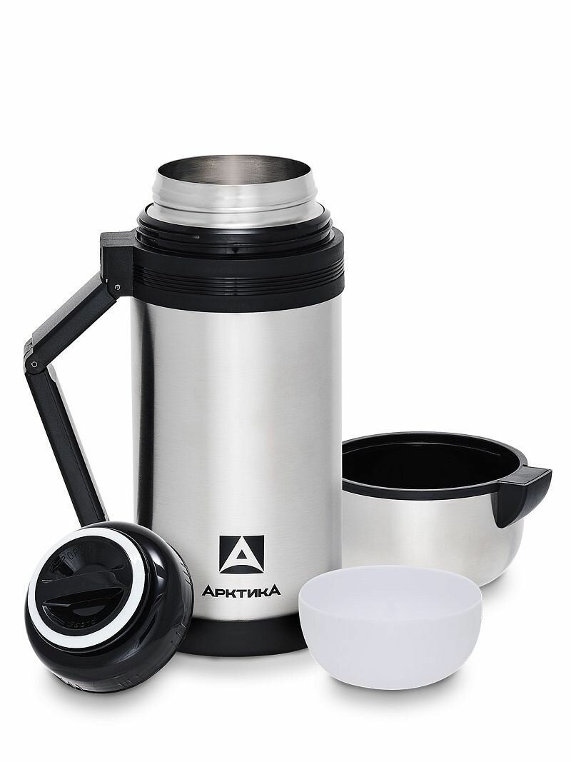 Термос 1,2 литра для чая и напитков Арктика 201-1200 универсальный туристический, для охоты и рыбалки, с дополнительной чашкой — фото 1