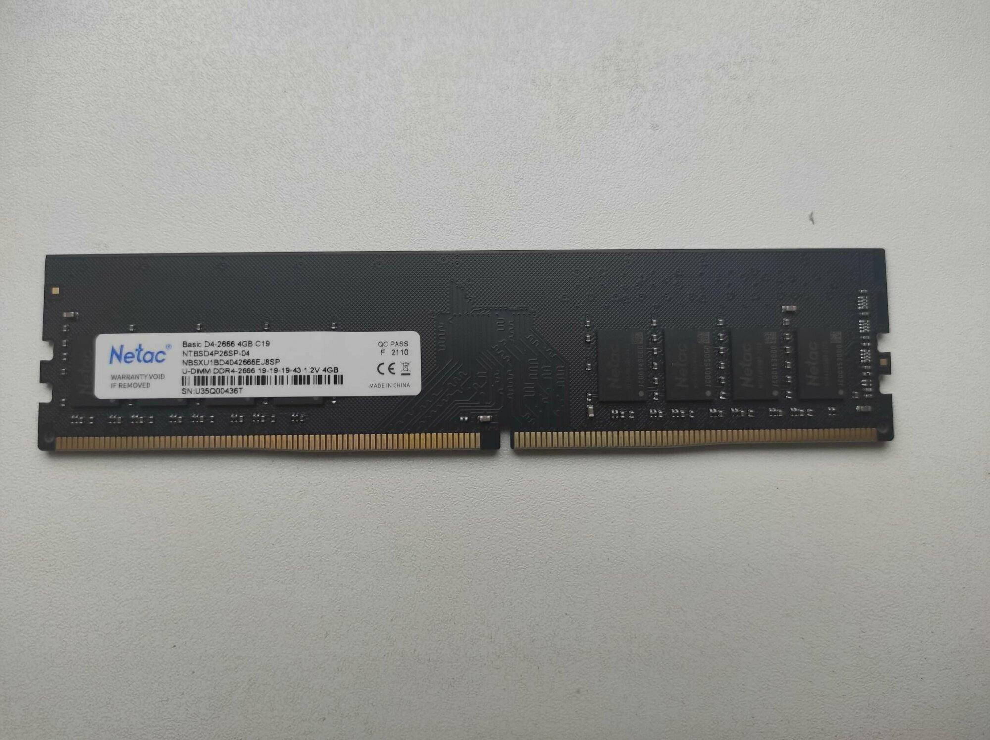 Netac Basic DDR4-2666 4Gb (NTBSD4P26SP-04) - фото №15