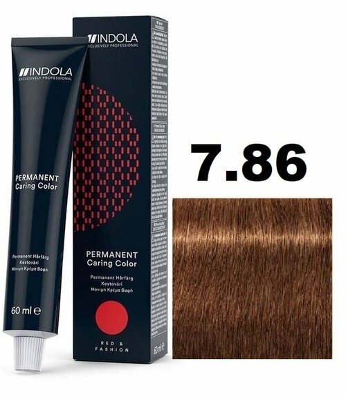 Indola Permanent Caring Color Крем-краска для волос 7/86 Средний русый шоколадный красный 60мл