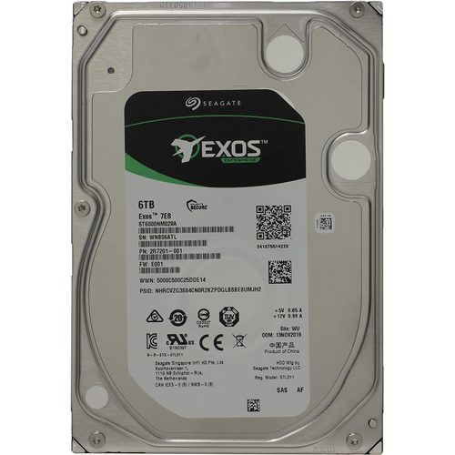 Жесткий диск/ HDD Seagate SAS 6TB Exos 7E8 7200 rpm 256Mb (clean pulled) 1 year warranty