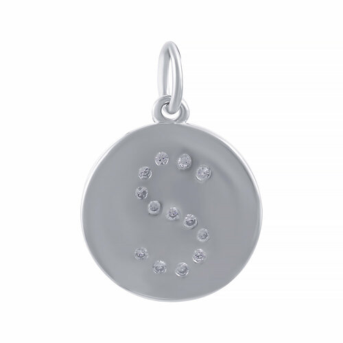 Подвеска ЗлатаМира, серебро, 925 проба серебряная подвеска круглая бесцветный фианит родирование б5389384д