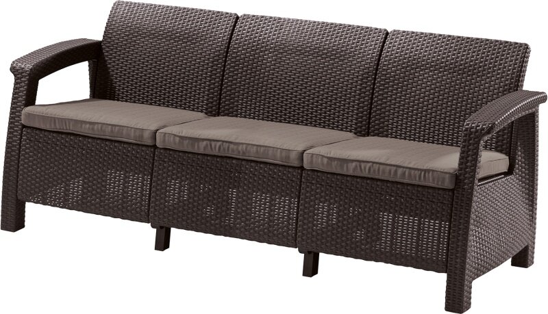 Диван пластиковый Keter Corfu love seat max (коричневый) 17197959РКС