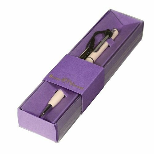 Ручка шариковая поворотная 07 мм PALERMO стержень синий металлический корпус Soft Touch пудровый в сиреневом футляре 876₽