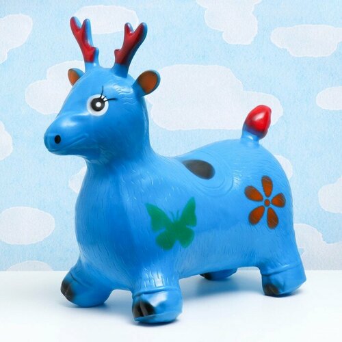 Игрушка - прыгун детская Олень резиновая надувная 50х27см синий 1724₽