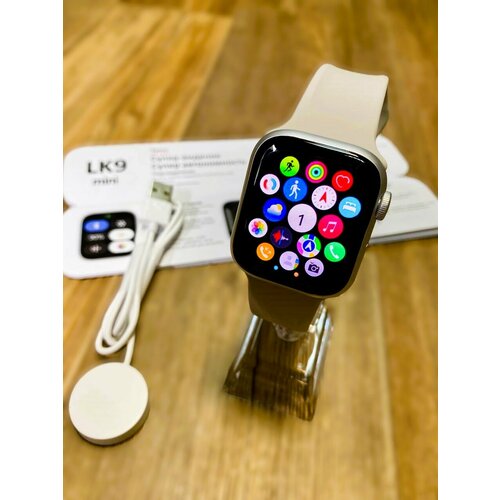 Умные часы LK9 Mini с AMOLED дисплеем 41мм уведомлениями и Bluetooth звонками iOS Android Silver 3420₽