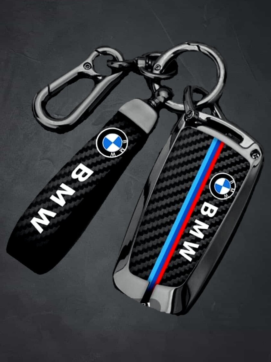 фото Защитный чехол для смарт-ключей BMW 1 серии F20/F21/F22; 3 серии F30/F31/F32/F34 GT/ F80 M3; 4 серии F36 Gran Coupe; 5 серии F07 GT/F10/F11; 6 серии F06/F12/F13; 7 серии F01/F2; X cерии X3 F25/X4 F26 с логотипом и брелком
