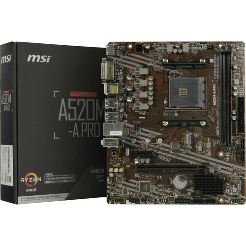 Материнская плата Socket AM4 MSI A520M-A PRO 2DDR4 MicroATX 830000₽