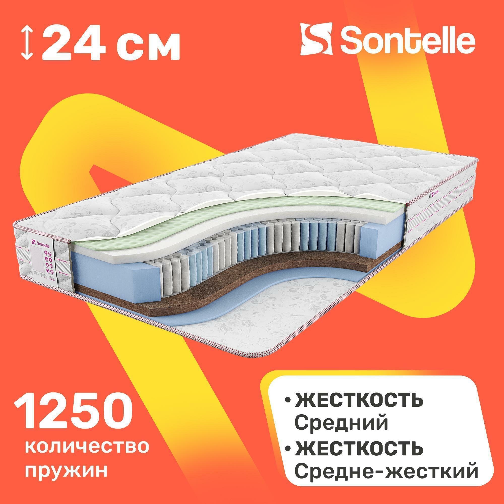 Матрас с независимыми пружинами Sontelle Vivre Tense temp 65x125