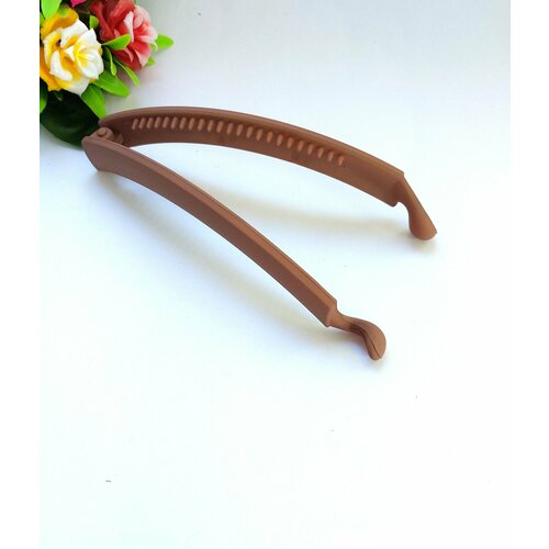 Матовая заколка банан для хвоста, коричневая \ женский аксессуар