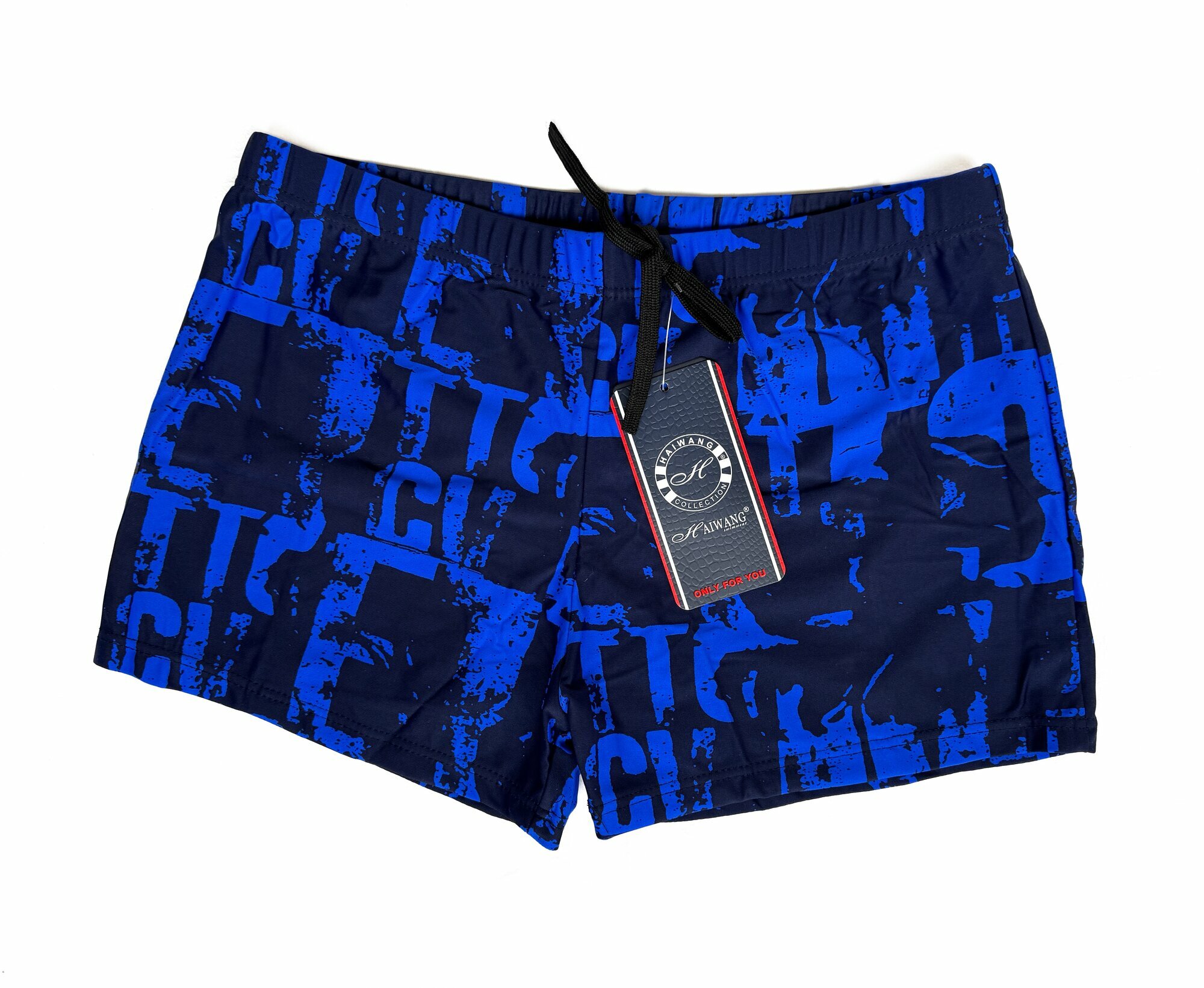 фото Плавки-шорты взрослые, для плавания(Размер:48-56, Цвет: черный/синий) / Трусы купальные подростковые, шорты для бассейна, тренировок, занятия спортом