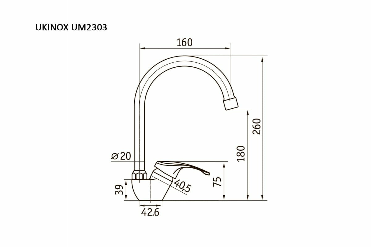 UKINOX Смеситель Хром UM2303 CR