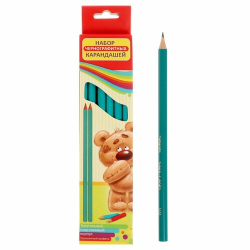 Карандаш чернографитный CALLIGRATA зелёный пластиковый НВ 12шт 361₽