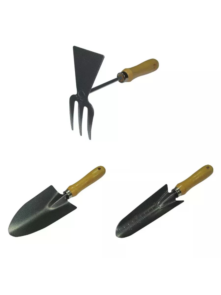 Садовый инструмент набор 3 шт лопатка широкая узкая мотыжка