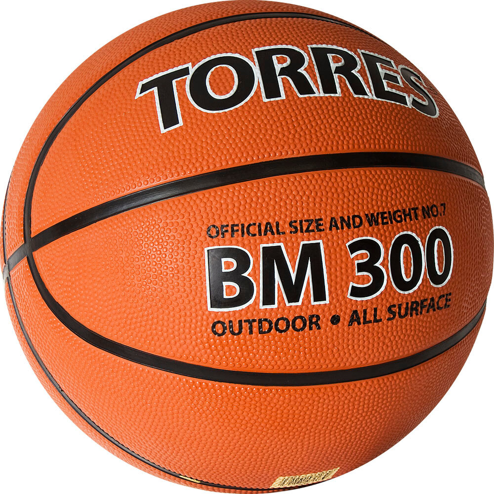 Мяч баскетбольный тренировочный TORRES BM300 размер 7, резина
