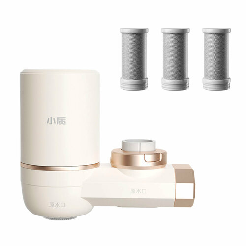 Фильтр-насадка на кран Xiaomi Xiaozhi Water Purifier With Intelligent Digital Display Milky White (LJ06) ( 3 картриджа в комплекте)